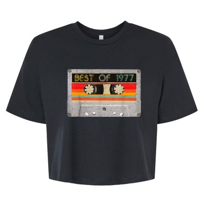 Best Of 1977 46th Birthday Gift Cassette Tape Vintage Bella+Canvas Jersey Crop Tee