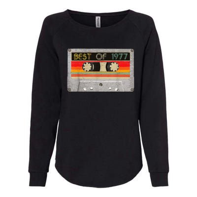 Best Of 1977 46th Birthday Gift Cassette Tape Vintage Womens California Wash Sweatshirt