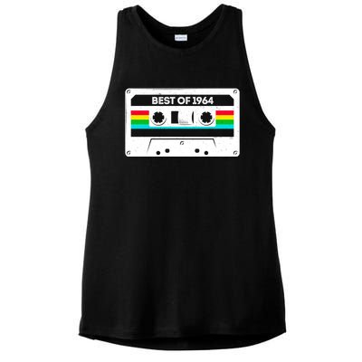 Best Of 1964 Retro 60th Birthday Mixtape Ladies PosiCharge Tri-Blend Wicking Tank