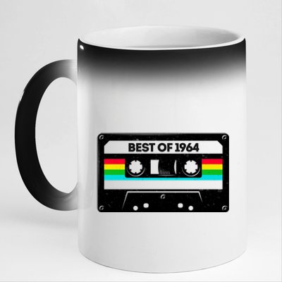 Best Of 1964 Retro 60th Birthday Mixtape 11oz Black Color Changing Mug