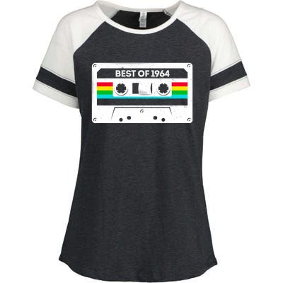 Best Of 1964 Retro 60th Birthday Mixtape Enza Ladies Jersey Colorblock Tee