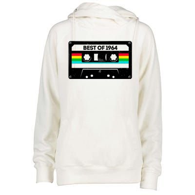 Best Of 1964 Retro 60th Birthday Mixtape Womens Funnel Neck Pullover Hood