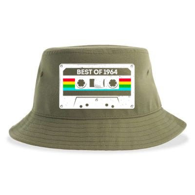 Best Of 1964 Retro 60th Birthday Mixtape Sustainable Bucket Hat