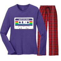 Best Of 1964 Retro 60th Birthday Mixtape Women's Long Sleeve Flannel Pajama Set 