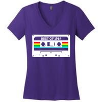 Best Of 1964 Retro 60th Birthday Mixtape Women's V-Neck T-Shirt