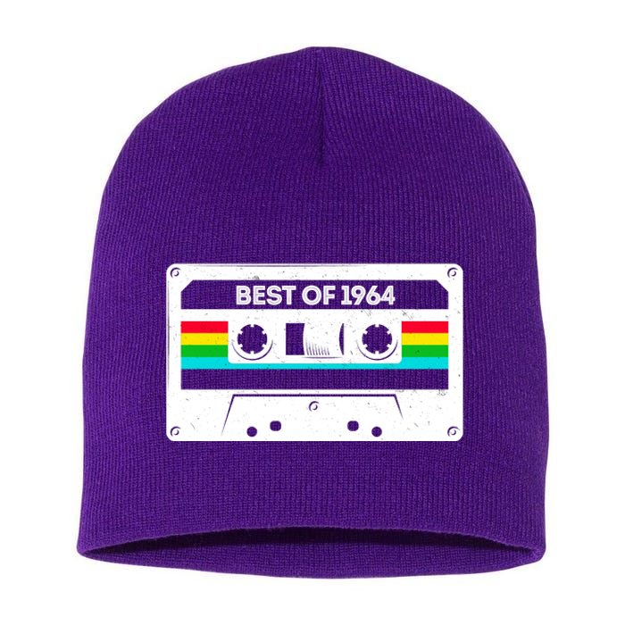 Best Of 1964 Retro 60th Birthday Mixtape Short Acrylic Beanie