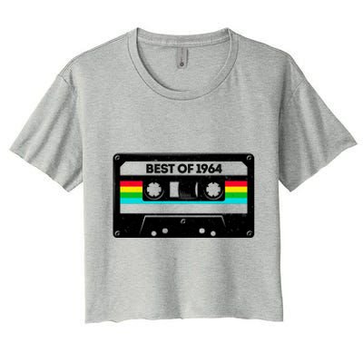 Best Of 1964 Retro 60th Birthday Mixtape Women's Crop Top Tee