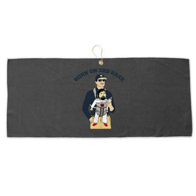 Born On 3rd Base Large Microfiber Waffle Golf Towel