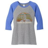 Barack Obama 44th Usa President Vintage Gift Women's Tri-Blend 3/4-Sleeve Raglan Shirt