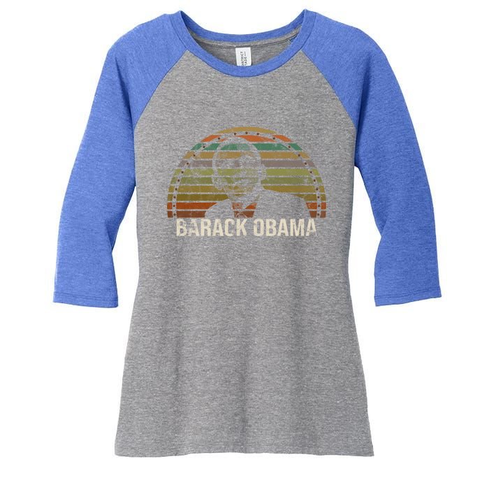 Barack Obama 44th Usa President Vintage Gift Women's Tri-Blend 3/4-Sleeve Raglan Shirt