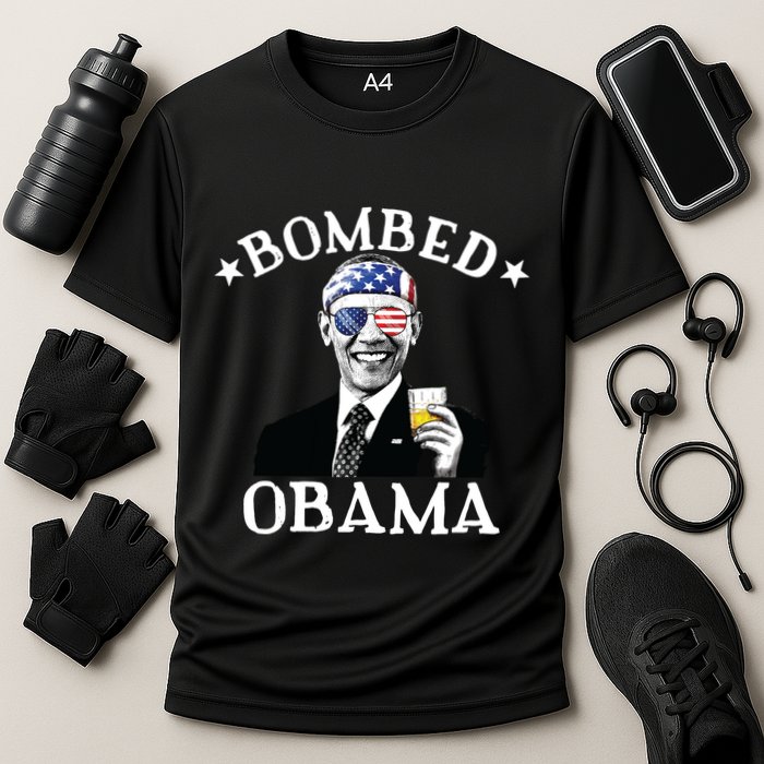 Bombed Obama 4th Of July Drinking President Barack Obama Cooling Performance Crew T-Shirt