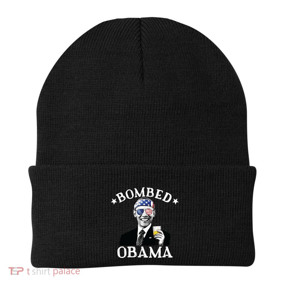 Bombed Obama 4th Of July Drinking President Barack Obama Beanie