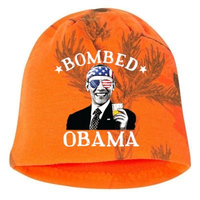 Bombed Obama 4th Of July Drinking President Barack Obama Kati - Camo Knit Beanie