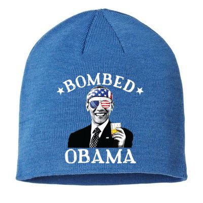 Bombed Obama 4th Of July Drinking President Barack Obama Sustainable Beanie