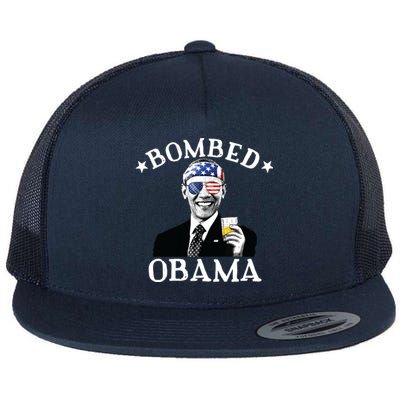 Bombed Obama 4th Of July Drinking President Barack Obama Flat Bill Trucker Hat