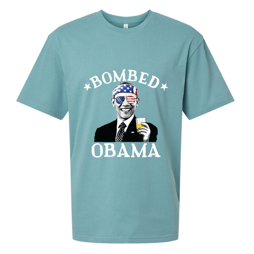 Bombed Obama 4th Of July Drinking President Barack Obama Sueded Cloud Jersey T-Shirt