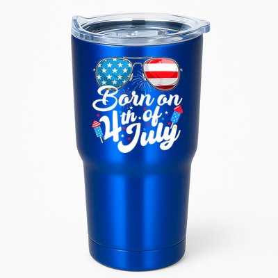 Born On 4th Of July Birthday Sunglasses Fireworks Patriotic Tumbler