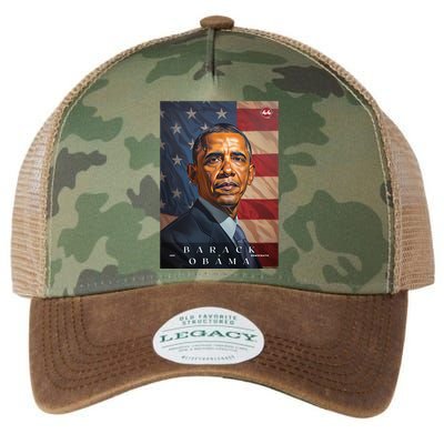 Barack Obama 44th President Of The United States Portrait Legacy Tie Dye Trucker Hat