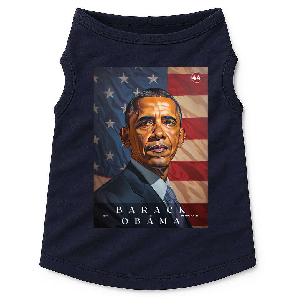 Barack Obama 44th President Of The United States Portrait Doggie Tank