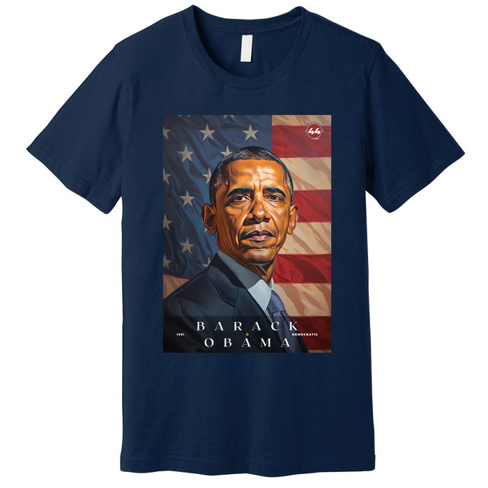 Barack Obama 44th President Of The United States Portrait Premium T-Shirt