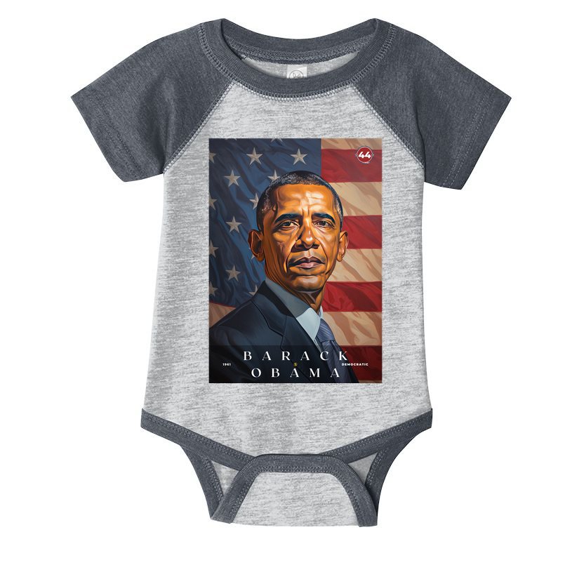 Barack Obama 44th President Of The United States Portrait Infant Baby Jersey Bodysuit