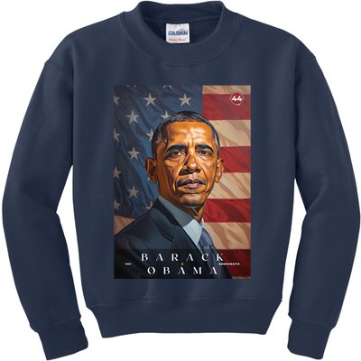 Barack Obama 44th President Of The United States Portrait Kids Sweatshirt