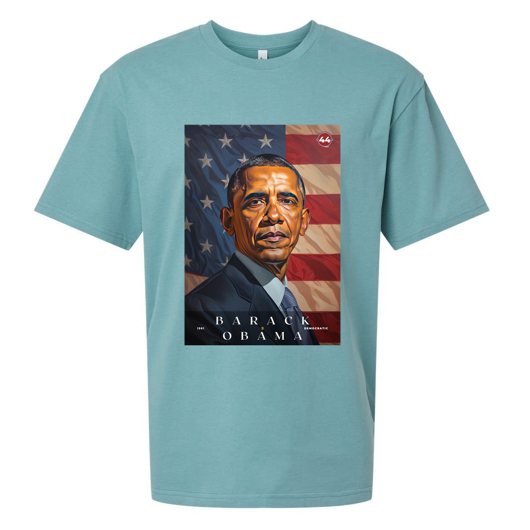 Barack Obama 44th President Of The United States Portrait Sueded Cloud Jersey T-Shirt