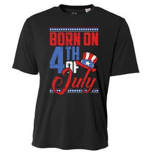 Born On 4th Of July Birthday Cool Patriotic American Cooling Performance Crew T-Shirt