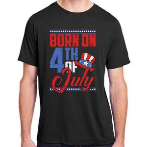 Born On 4th Of July Birthday Cool Patriotic American Adult ChromaSoft Performance T-Shirt