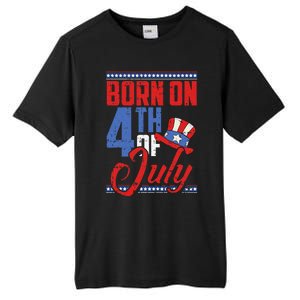 Born On 4th Of July Birthday Cool Patriotic American Tall Fusion ChromaSoft Performance T-Shirt