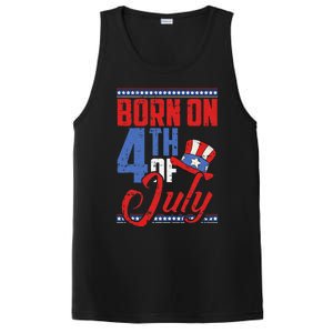 Born On 4th Of July Birthday Cool Patriotic American PosiCharge Competitor Tank