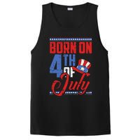 Born On 4th Of July Birthday Cool Patriotic American PosiCharge Competitor Tank