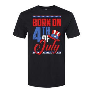 Born On 4th Of July Birthday Cool Patriotic American Softstyle CVC T-Shirt