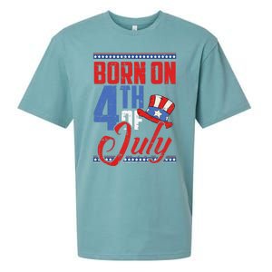 Born On 4th Of July Birthday Cool Patriotic American Sueded Cloud Jersey T-Shirt