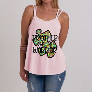 Brother Of A Warrior Autism Awareness Acceptance Gift Women's Strappy Tank