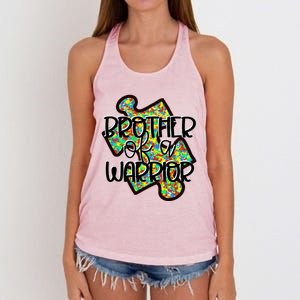 Brother Of A Warrior Autism Awareness Acceptance Gift Women's Knotted Racerback Tank