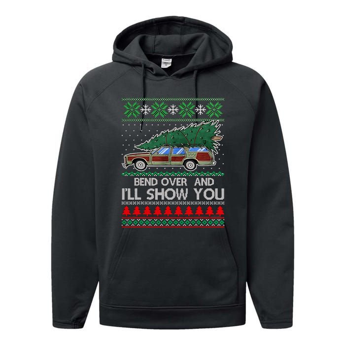 Bend Over and I'll Show You Christmas Couple Matching Family  Performance Fleece Hoodie