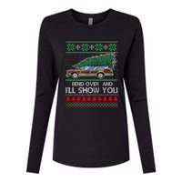 Bend Over and I'll Show You Christmas Couple Matching Family  Womens Cotton Relaxed Long Sleeve T-Shirt