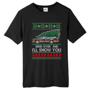 Bend Over and I'll Show You Christmas Couple Matching Family  Tall Fusion ChromaSoft Performance T-Shirt