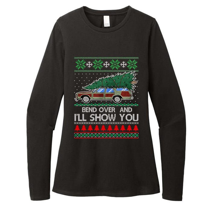 Bend Over and I'll Show You Christmas Couple Matching Family  Womens CVC Long Sleeve Shirt