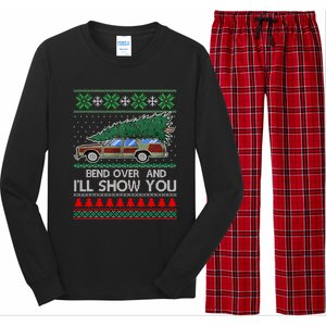 Bend Over and I'll Show You Christmas Couple Matching Family  Long Sleeve Pajama Set