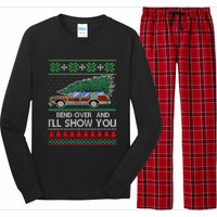 Bend Over and I'll Show You Christmas Couple Matching Family  Long Sleeve Pajama Set