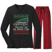 Bend Over and I'll Show You Christmas Couple Matching Family  Women's Long Sleeve Flannel Pajama Set 