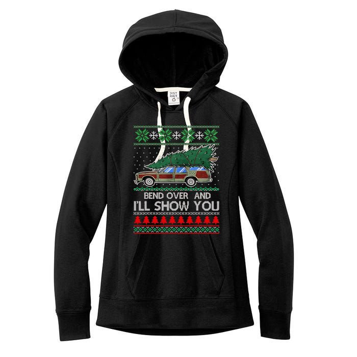 Bend Over and I'll Show You Christmas Couple Matching Family  Women's Fleece Hoodie