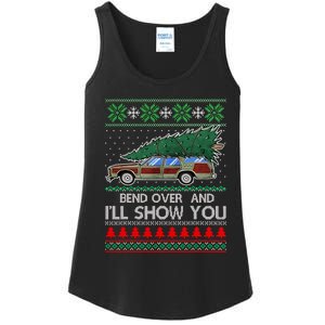 Bend Over and I'll Show You Christmas Couple Matching Family  Ladies Essential Tank