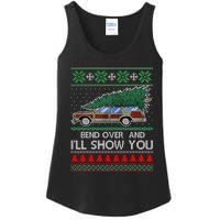 Bend Over and I'll Show You Christmas Couple Matching Family  Ladies Essential Tank