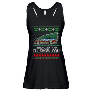 Bend Over and I'll Show You Christmas Couple Matching Family  Ladies Essential Flowy Tank