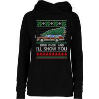 Bend Over and I'll Show You Christmas Couple Matching Family  Womens Funnel Neck Pullover Hood