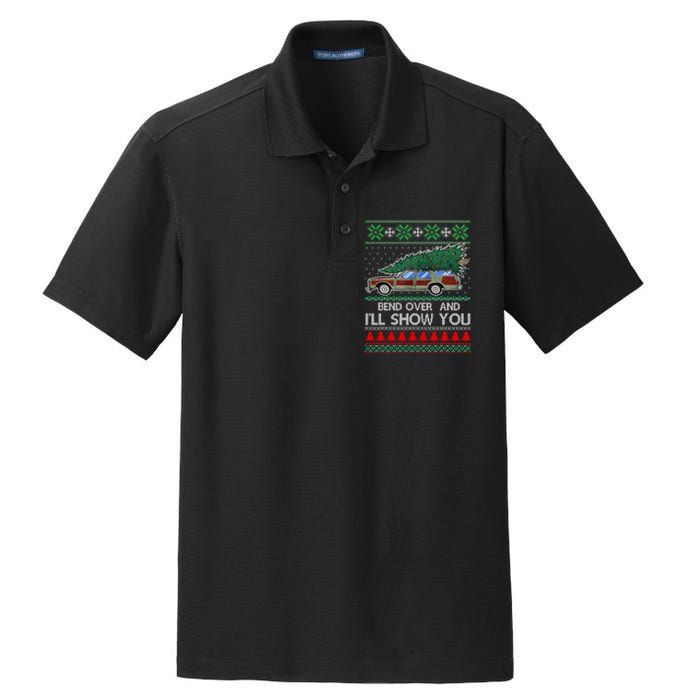 Bend Over and I'll Show You Christmas Couple Matching Family  Dry Zone Grid Polo