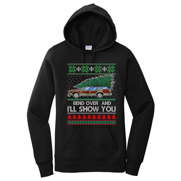 Bend Over and I'll Show You Christmas Couple Matching Family  Women's Pullover Hoodie